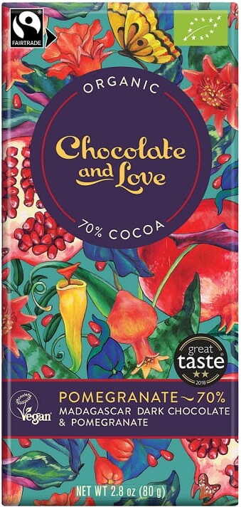Chocolat noir suisse à la grenade commerce équitable BIO 80 g - CHOCOLATE AND LOVE