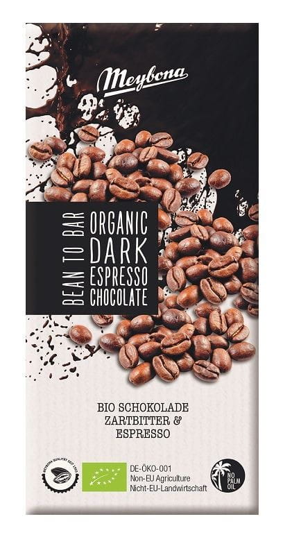 Chocolat noir aux grains de café espresso concassés BIO 100 g - MEYBONA