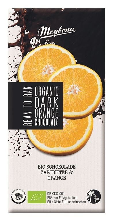 Chocolat amer aux granulés croustillants à l'orange BIO 100 g - MEYBONA