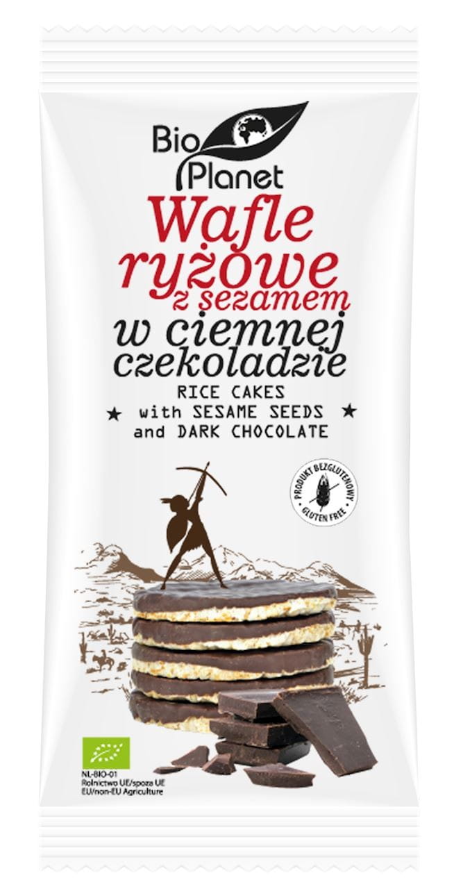 Galettes de riz au sésame enrobées de chocolat noir sans gluten BIO 100 g - BIO PLANET