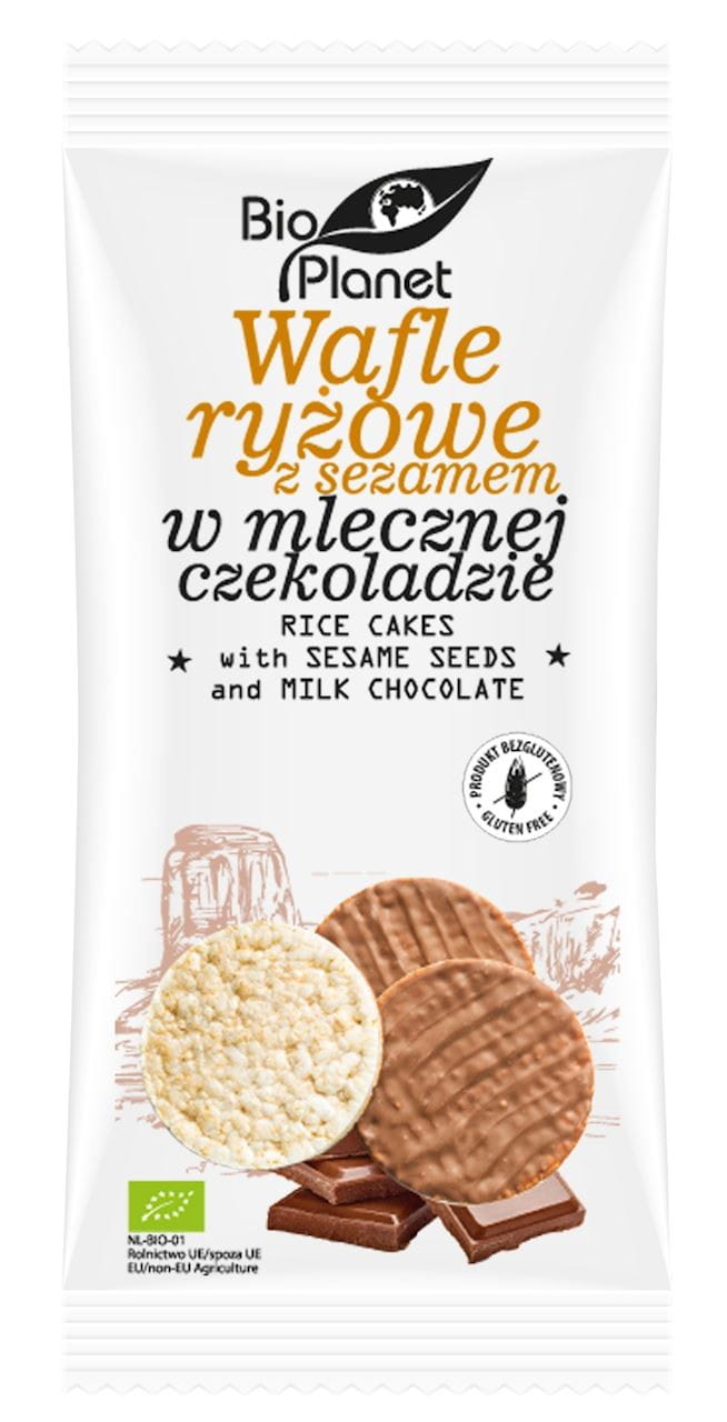 Galettes de riz au sésame au chocolat au lait sans gluten BIO 100 g - BIO PLANET