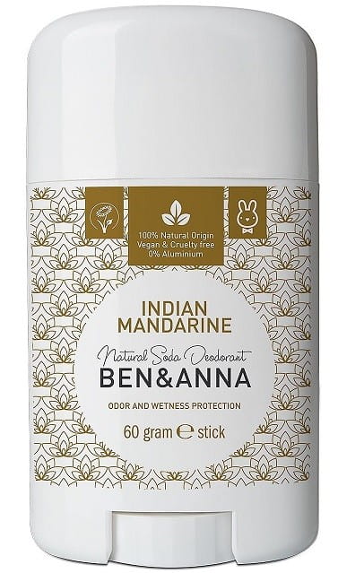 Déodorant naturel à base de soda indien & mandarine, stick plastique 60g BEN & ANNA