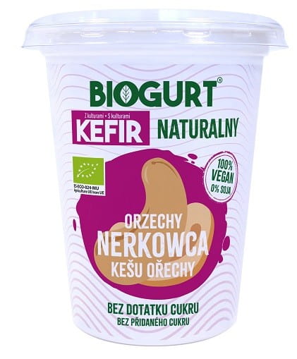 BIOGURT alternative végétalienne au kéfir de cajou fermenté sans sucre BIO 400 g BIOGHURT