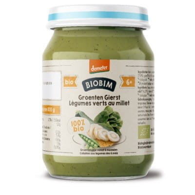 6 mois de purée de légumes au millet sans sucre ajouté demeter BIO 190 g - BIOBIM