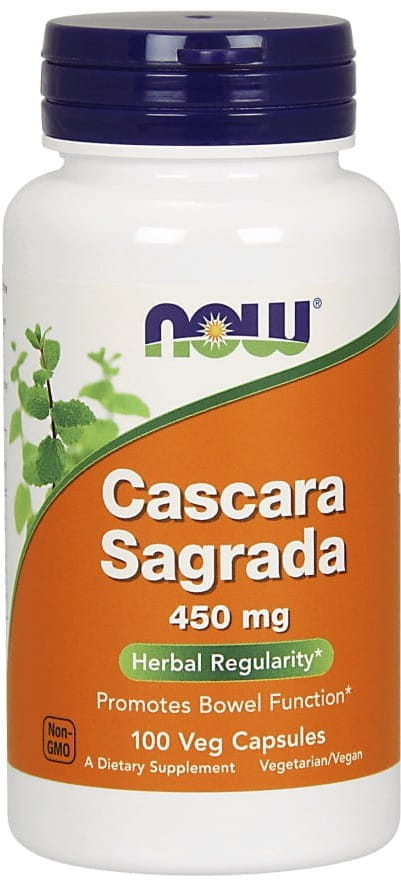 Cascara sagrada Écorce de gomme laque américaine 450 MG 100 gélules NOW FOODS