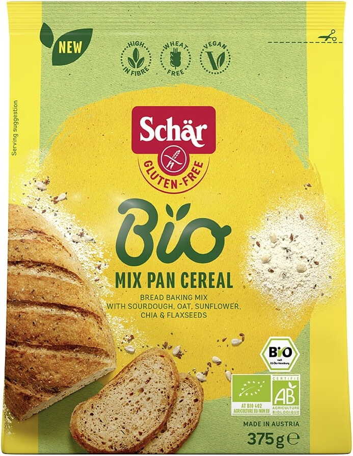 Mix pan mélange de céréales pour la cuisson du pain complet sans gluten BIO 375 g SCHÄR