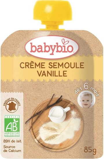 Dessert lacté à la semoule vanille dès 6 mois BIO 85 g BABYBIO