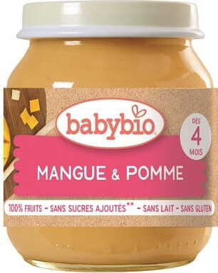 Dessert mangue - pomme dès 4 mois sans gluten BIO 130 g BABYBIO