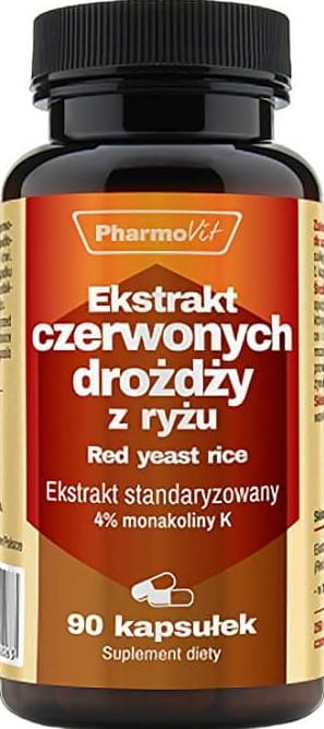 Extrait de levure de riz rouge, extrait standardisé 4% monacoline K 90 gélules PHARMOVIT