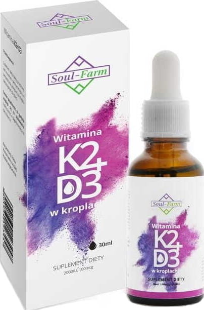 Vitamine K2 + D3 en gouttes (100mcg + 2000iu) 30 ml - SOUL FARM