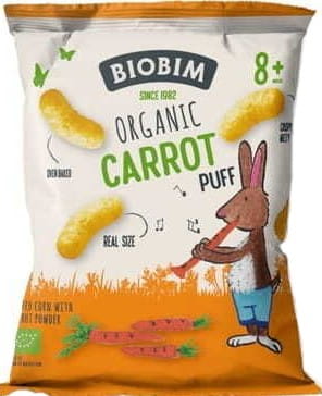 8 mois de chips de maïs aux carottes et vitamine B1 BIO 20 g - BIOBIM