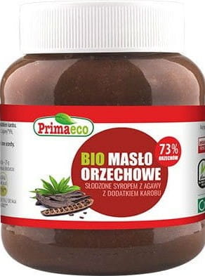 Crème de cacahuètes à la caroube et au sirop d'agave BIO 340 g - PRIMAECO