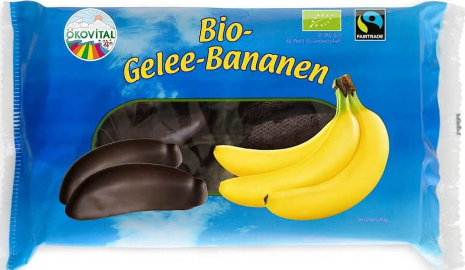 Gelées de banane au chocolat noir BIO 250 g - OKOVITAL
