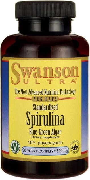 Spiruline standardisée spiruline standardisée bleu - algue verte 500mg 90 gélules par SWANSON