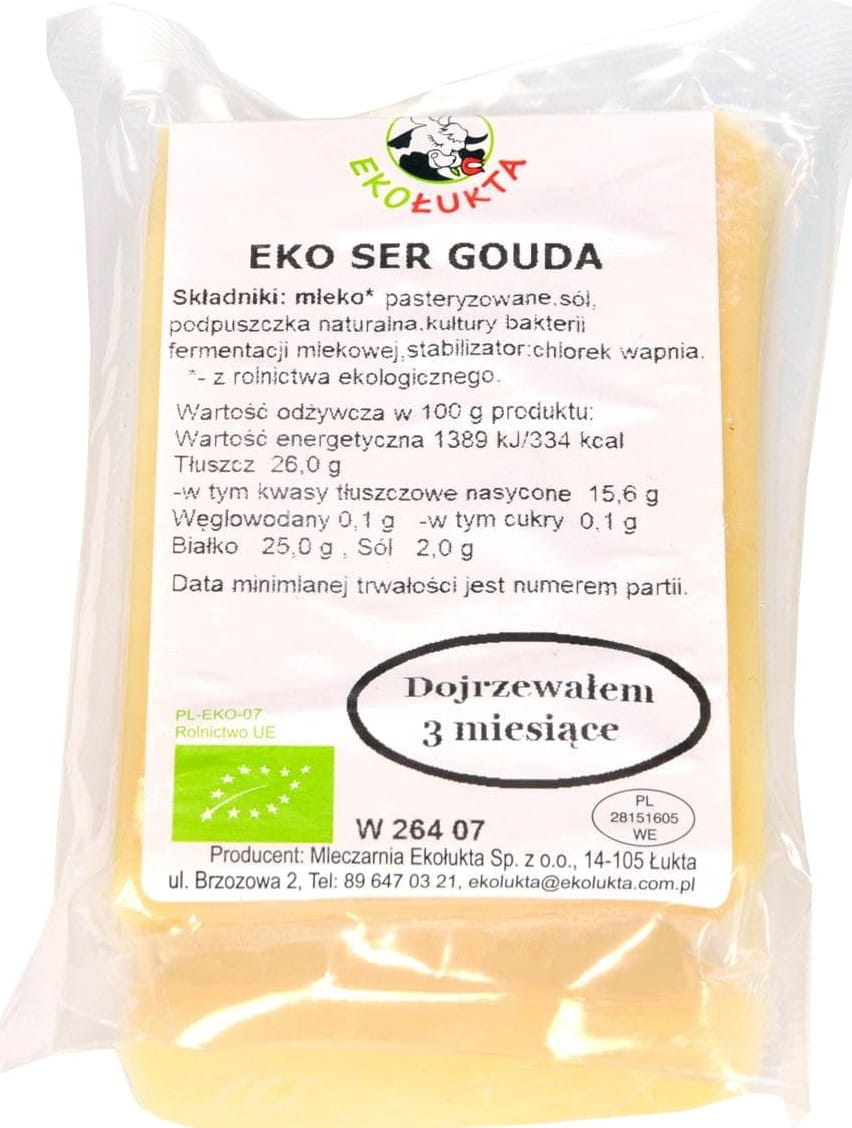 Fromage Gouda BIO présure (300 g) - ECO ŁUKTA