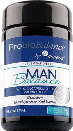 Probiobalance équilibre homme Probiotique microcapsulé 13 souches 20 milliards de bactéries 30 gélules ALINESS