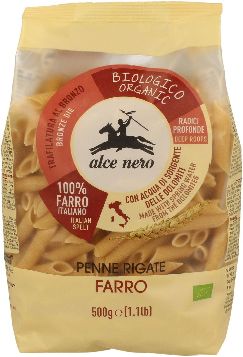 Pâtes penne (épeautre) BIO 500 g - ALCE NERO