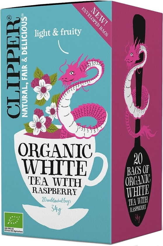 Thé blanc à la framboise BIO 34 g (20 x 17 g) - CLIPPER