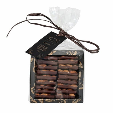 Une bouchée chocolat noir 65% aux amandes torréfiées sans gluten BIO 300 g - CACAO