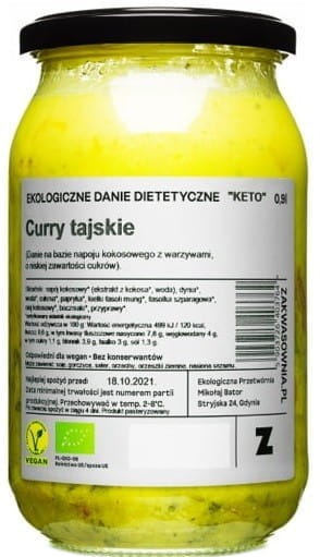Curry céto thaï doux BIO 900 ml - ACIDITE