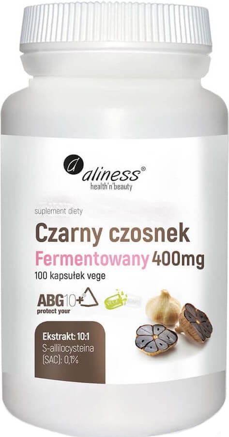 Ail noir fermenté 400mg extrait 10:1 sec - sac d'allylcystéine 01% 100 gélules ALINESS
