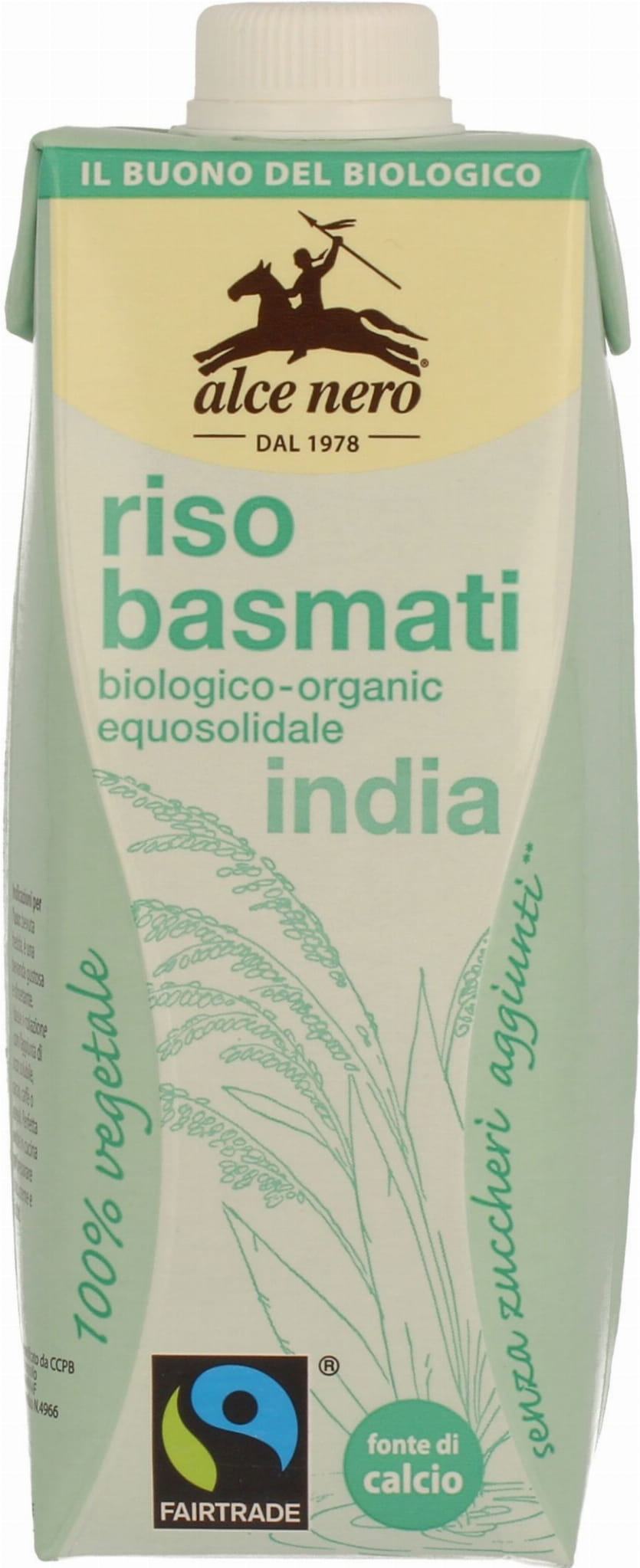 Boisson de riz basmati au calcium commerce équitable BIO 500 ml - ALCE NERO
