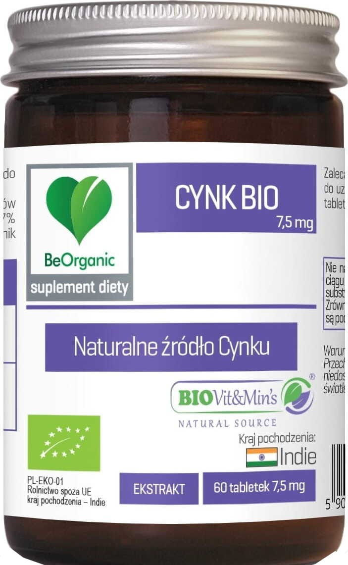 Extrait de zinc BIO 60 comprimés (75 mg) - BE ORGANIC