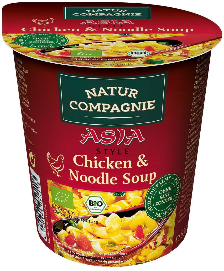 Un plat en mug, soupe au poulet et nouilles asiatiques BIO 55 g - NATUR COMPAGNIE