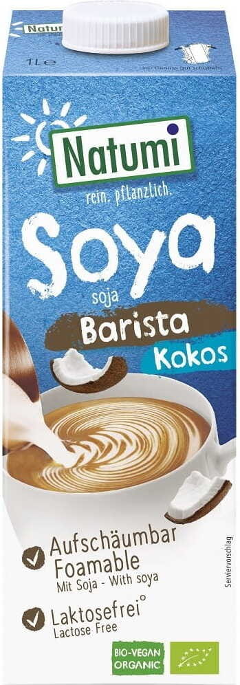 Boisson de soja - noix de coco barista sans sucre ajouté sans gluten BIO 1000 ml - NATUMI