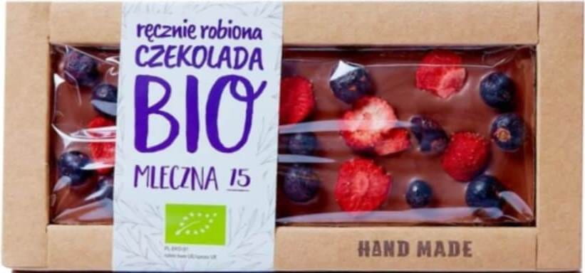 Chocolat au lait aux cassis et fraises BIO 53 g - OLD POLISH CONFISERIE