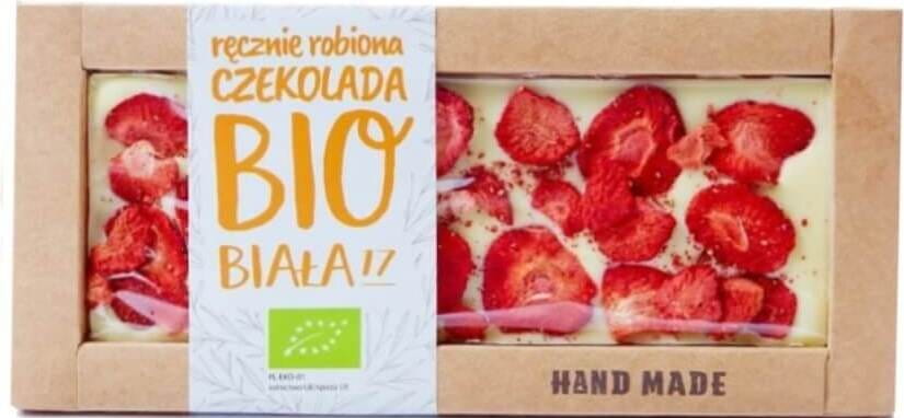 Chocolat blanc aux fraises BIO 53 g - OLD POLISH CONFISERIE