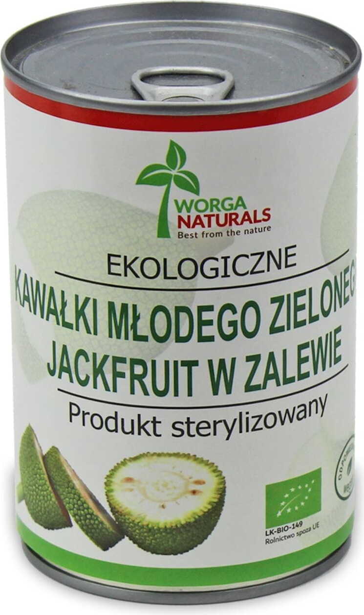 Jeunes morceaux de jacquier vert en saumure BIO 400 g (220 g) (boîte) - WORGA NATURALS