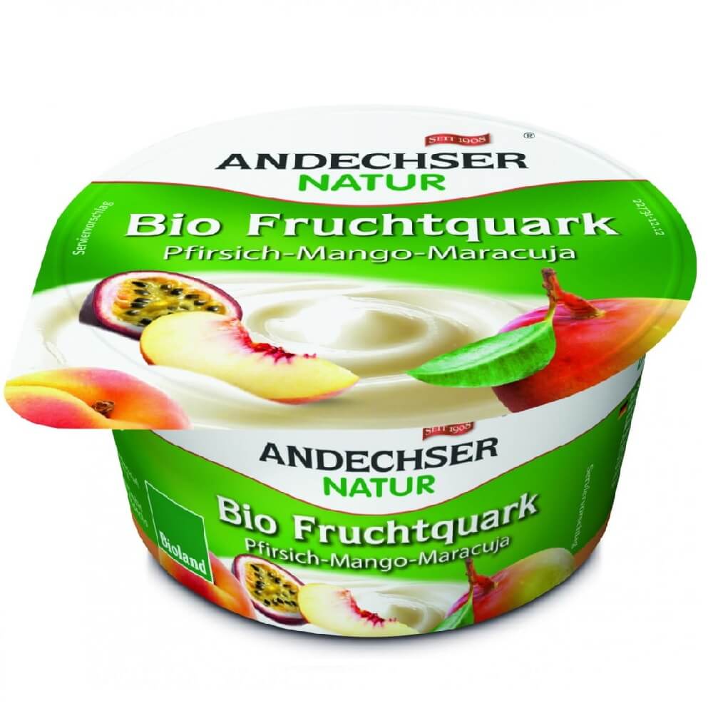 Fromage blanc pêche mangue passion 20% BIO 150 g ANDECHSER NATUR