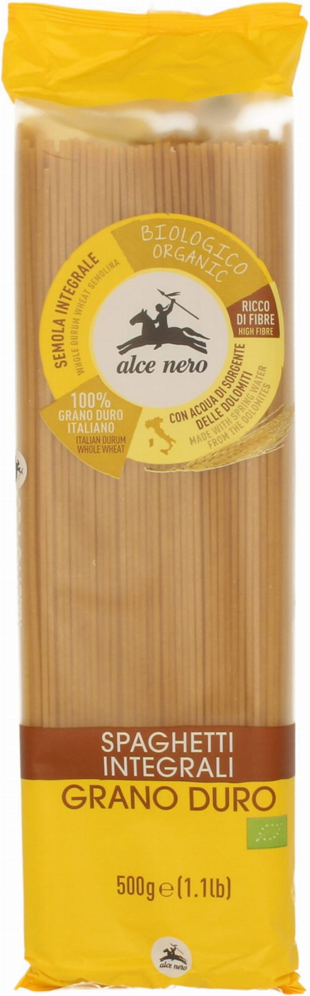 Pâtes (semoule complète) spaghetti BIO 500 g - ALCE NERO