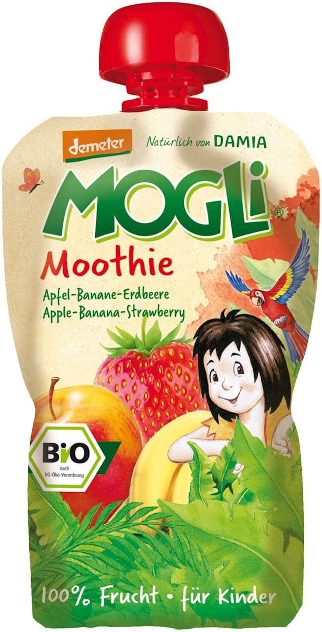 Moothie - purée de pomme à la banane et fraise 100% fruit sans sucre ajouté BIO 100 g - MOGLI
