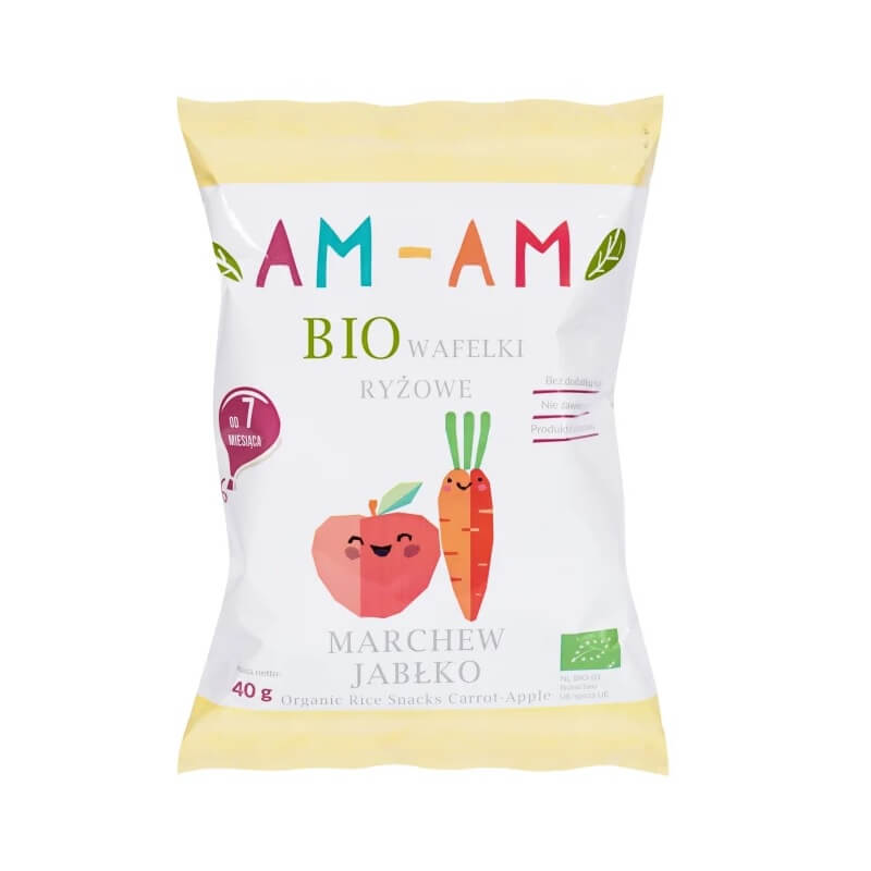 Galettes de riz, carottes, pomme, sans gluten BIO 40 g YUM