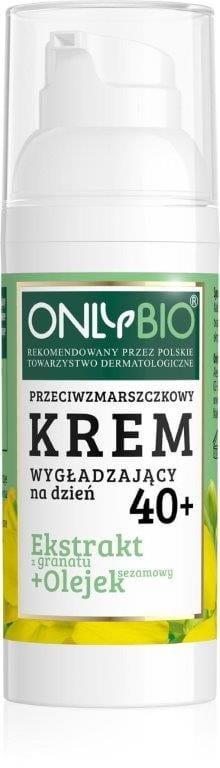 Crème visage lissante anti-rides jour 40 + extrait de grenade + huile de sésame éco 50 ml - ONLY BIO