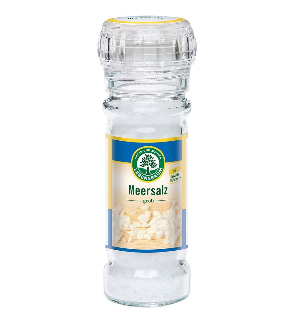 Sel de mer grossièrement moulu au moulin 100 g - LEBENSBAUM