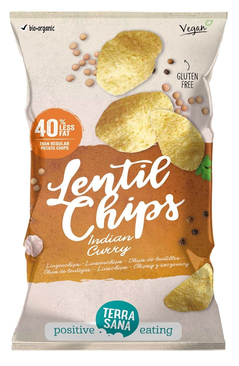 Chips de lentilles au curry d'épices indiennes sans gluten BIO 75 g - TERRASANA