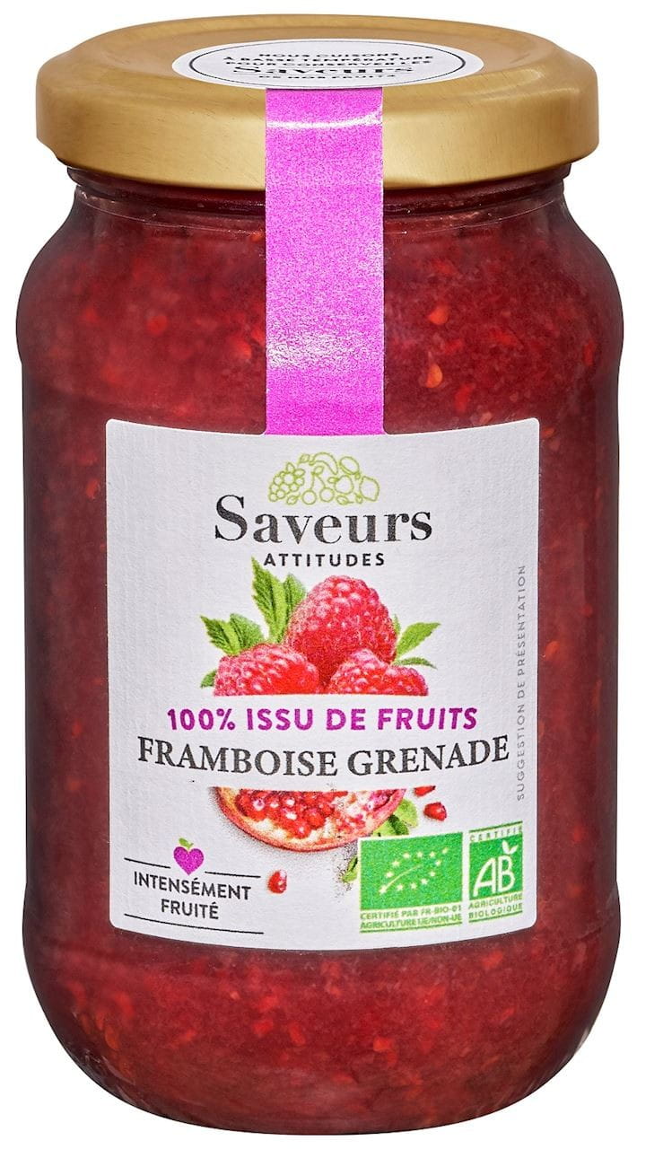 Mousse framboise à la grenade BIO 310 g - SAVEURS ET FRUITS