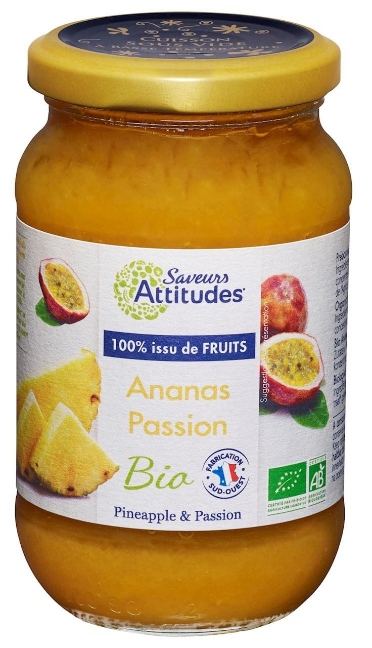 Mousse ananas et fruit de la passion BIO 310 g - SAVEURS ET FRUITS