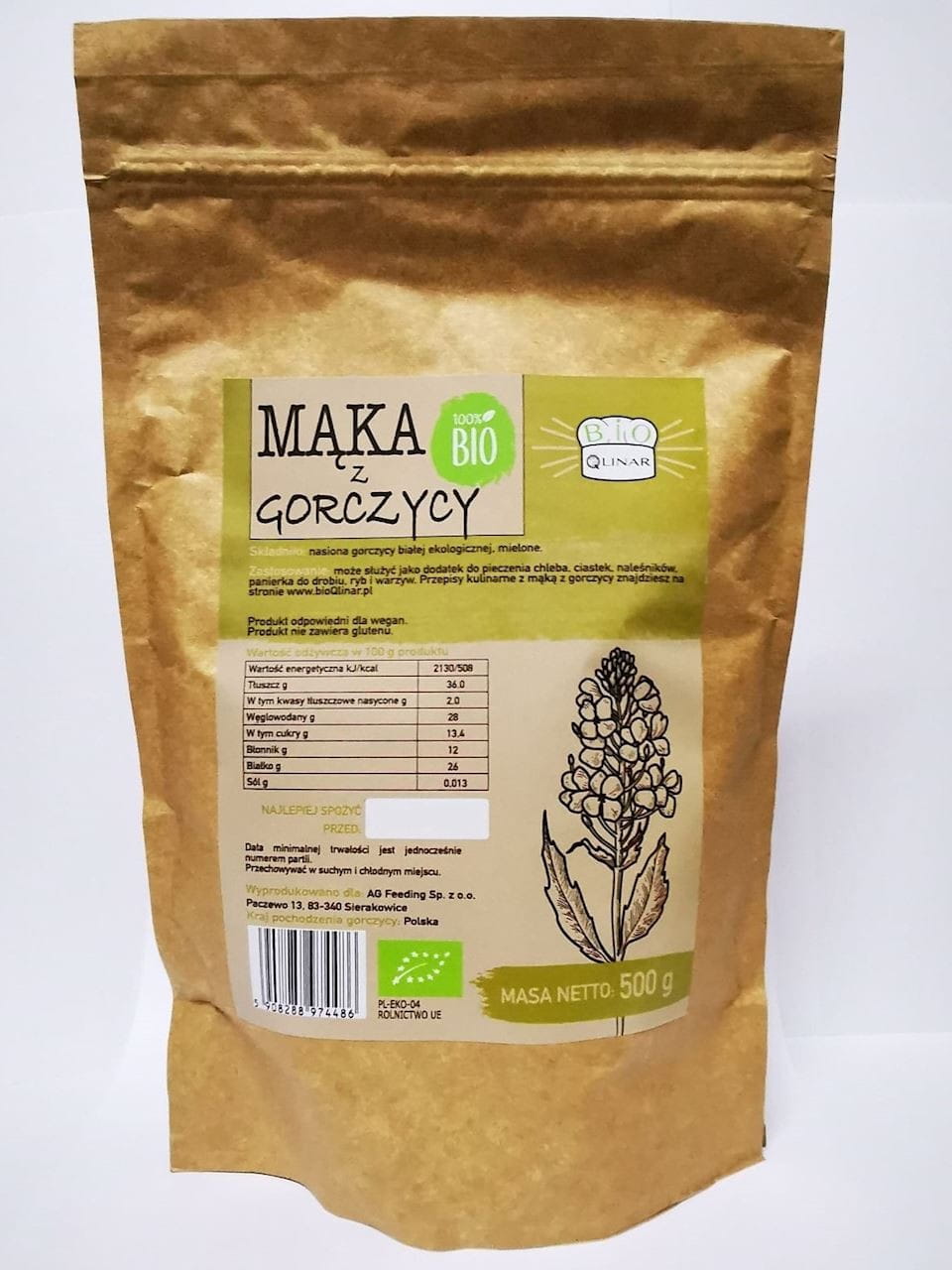 Farine de moutarde sans gluten BIO 500 g - BIO QLINAR