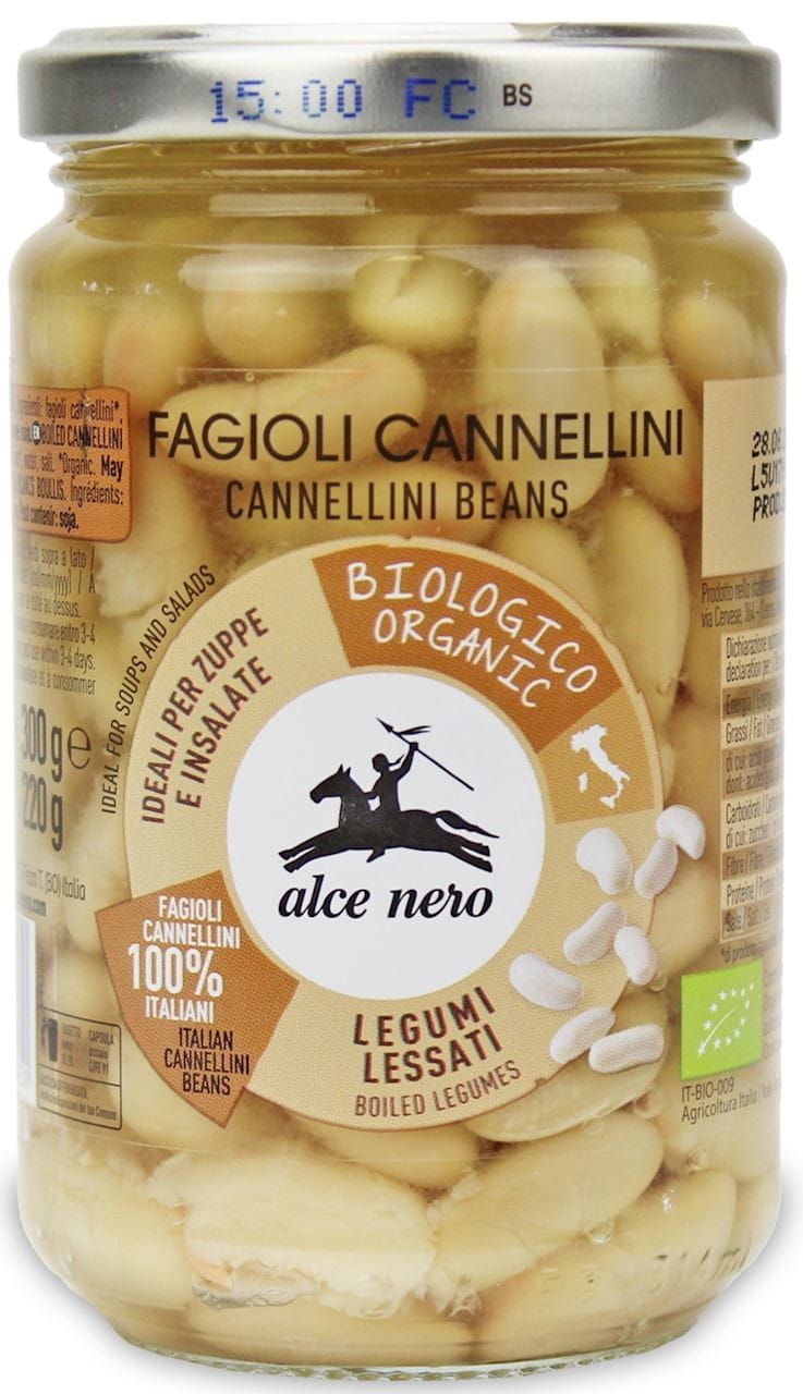 Haricots cannellini en saumure BIO 300 g (220 g) (pot) - ALCE NERO