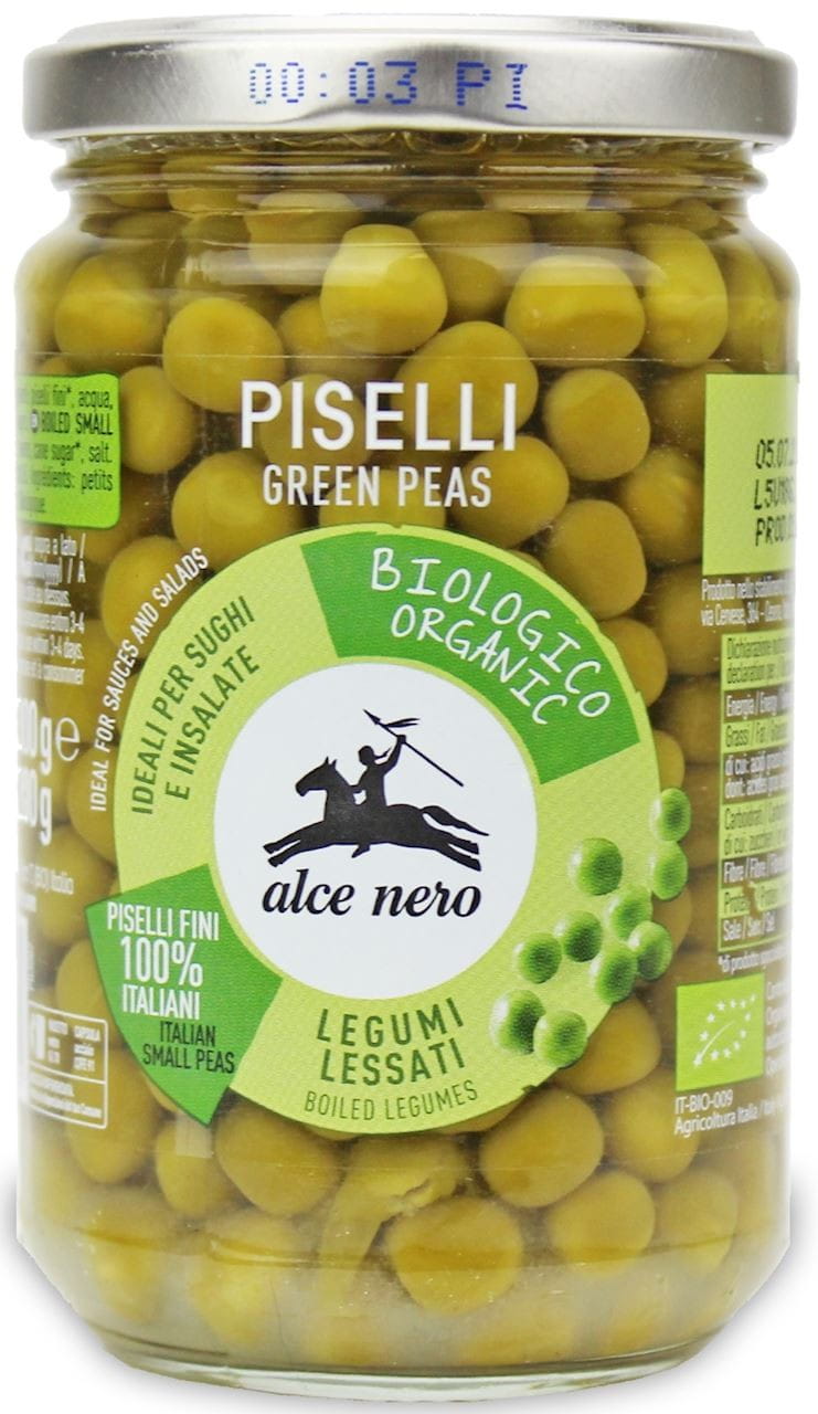 Petits pois en saumure BIO 300 g (200 g) (pot) - ALCE NERO
