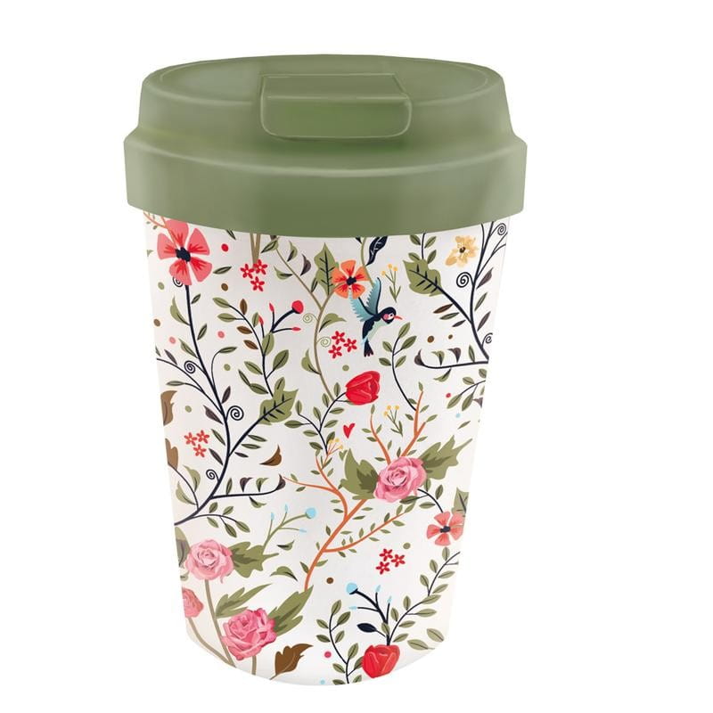 Pla mug de voyage fleurs et oiseaux 350 ml - CHIC - MIC