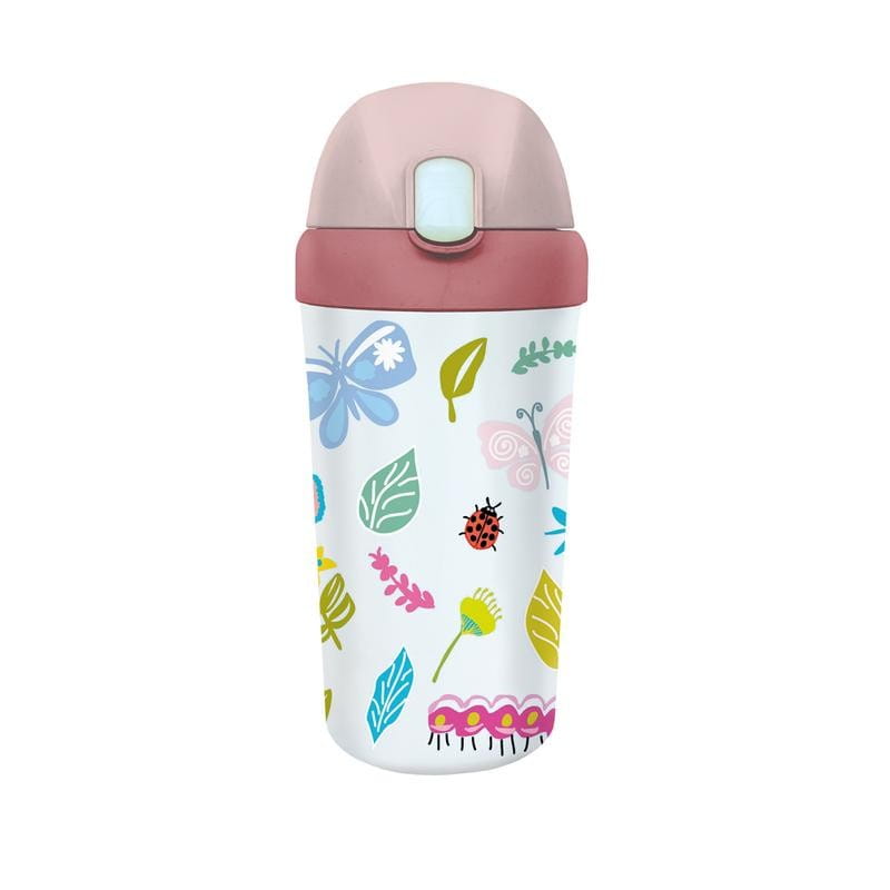 Gourde enfant avec paille pour enfant, en pla papillons et amis 400 ml - CHIC - MIC