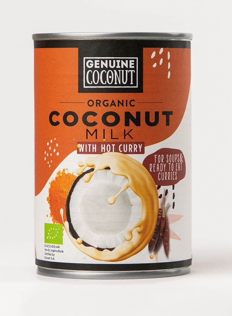 Curry au lait de coco - boisson coco au curry (17% de matières grasses) sans gluten BIO 400 ml (boîte) - NOIX DE COCO VÉRITABLE