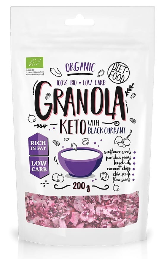 Keto granola aux groseilles BIO 200 g DIET FOOD