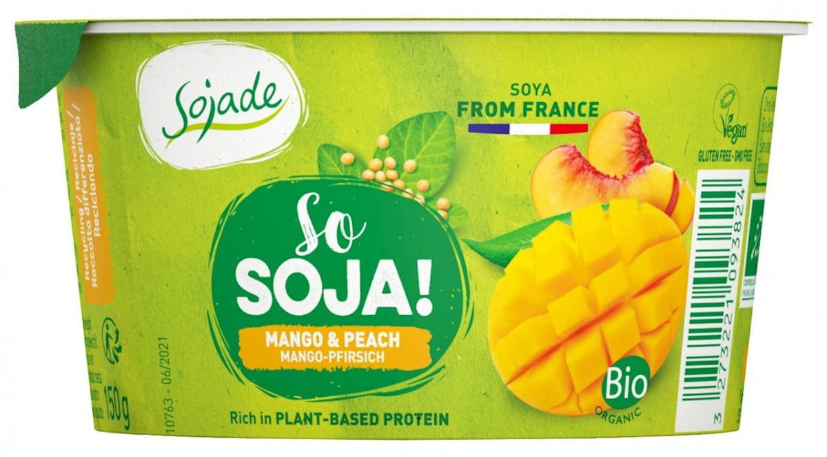 Dessert soja mangue - pêche sans gluten BIO 150 g - SOJADE