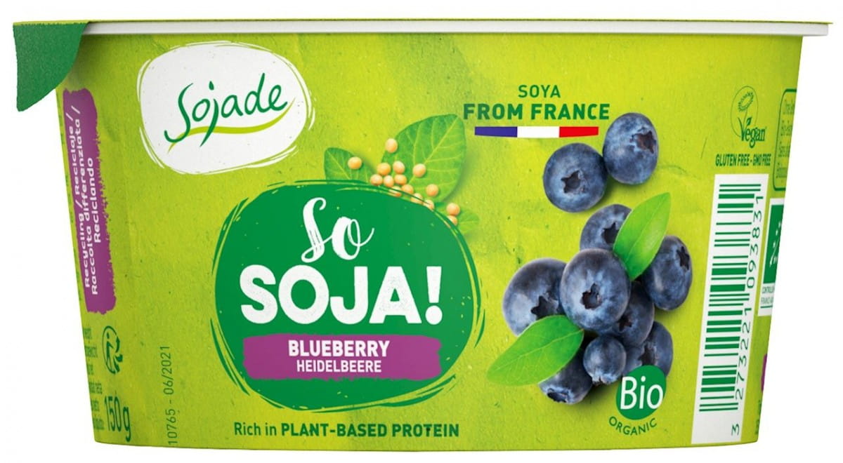 Dessert au soja sans gluten aux myrtilles BIO 150 g - SOJADE